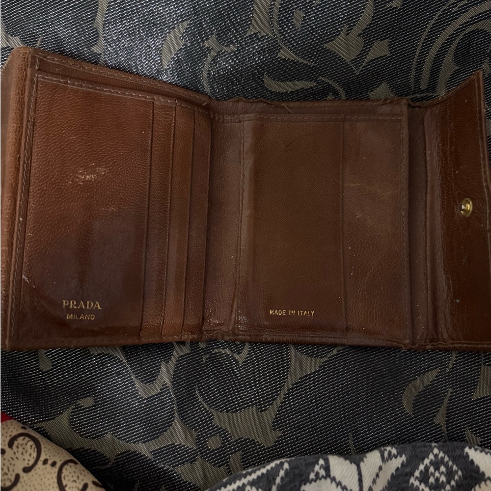 Vintage Prada Tan Leather Wallet